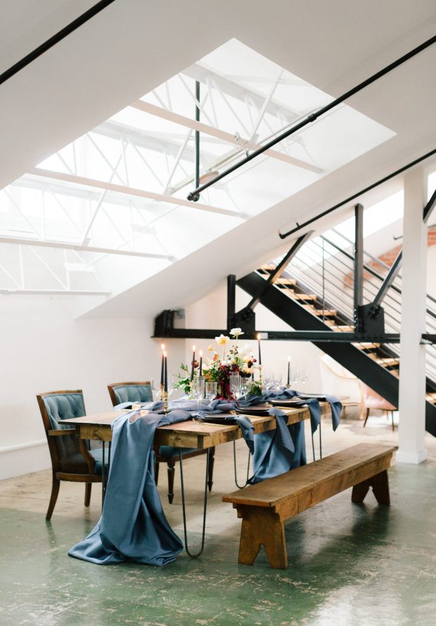 black-blue-wedding-table-design