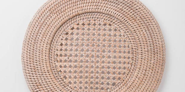 Whitewashed Rattan Charger
