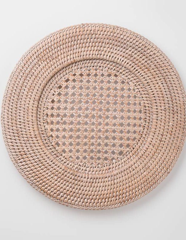 Whitewashed Rattan Charger