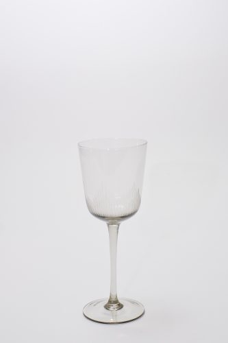 grey fluted wine glass