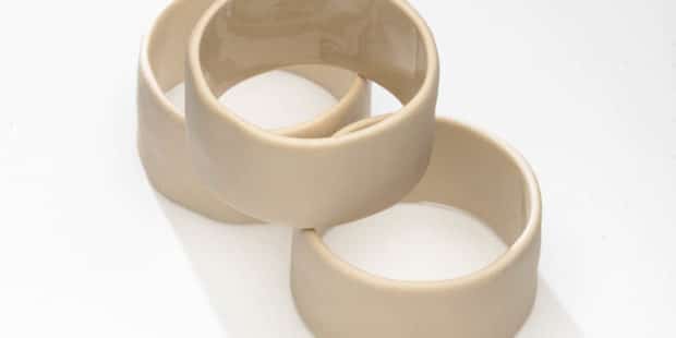White Stoneware Napkin Ring