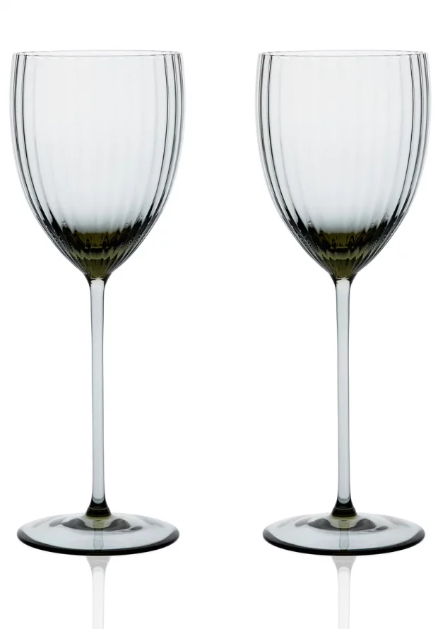 British Green White Wine Glass