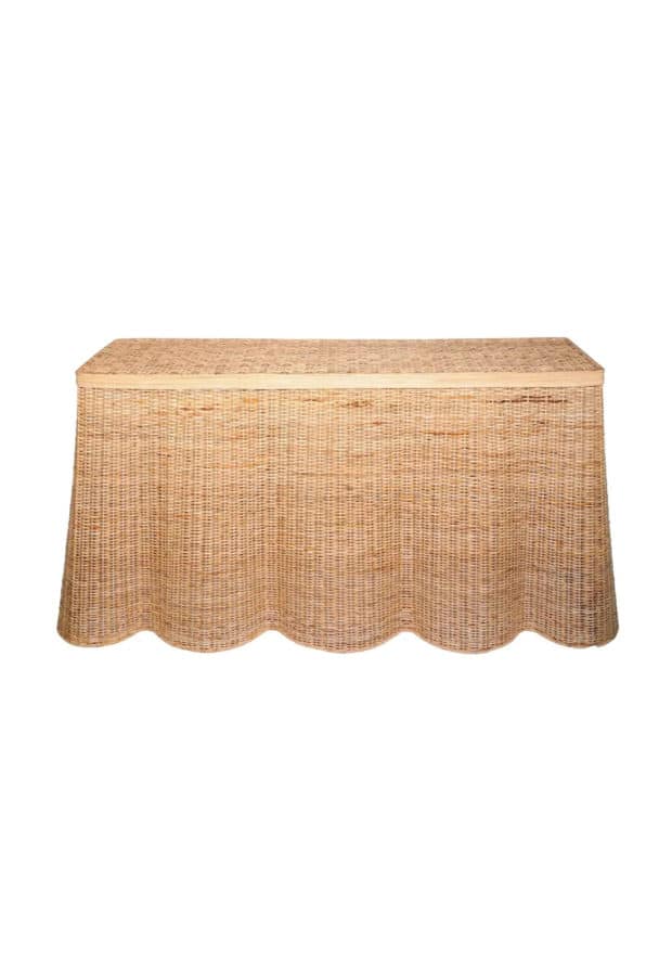 Scalloped Wicker Bar / Display Table