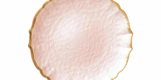 Baroque Glass Salad Plate in Pink